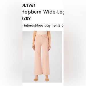 New with tags DL1961 Hepburn, wide leg, high-rise, vintage Jean